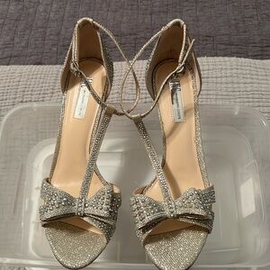 INC Glitter T-strap Heels